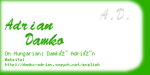 adrian damko business card